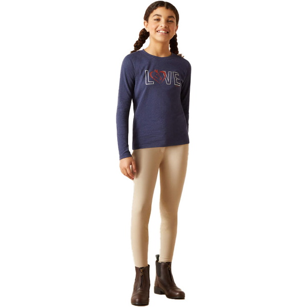 Ariat Junior Amour Manche Longue T-Shirt 10046496 - Navy Heather